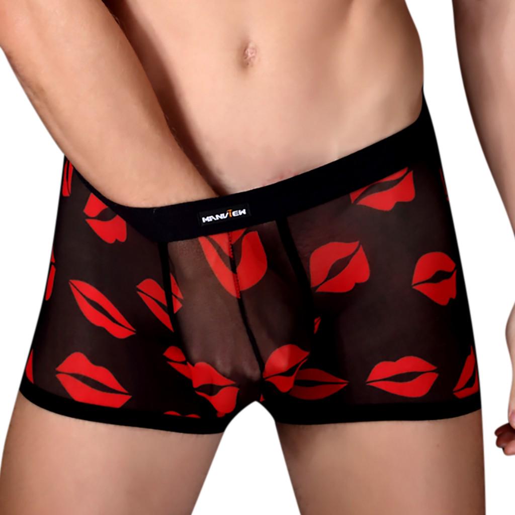 Men's Sexy Underwear Sports Underwear Lips Printed Underwear