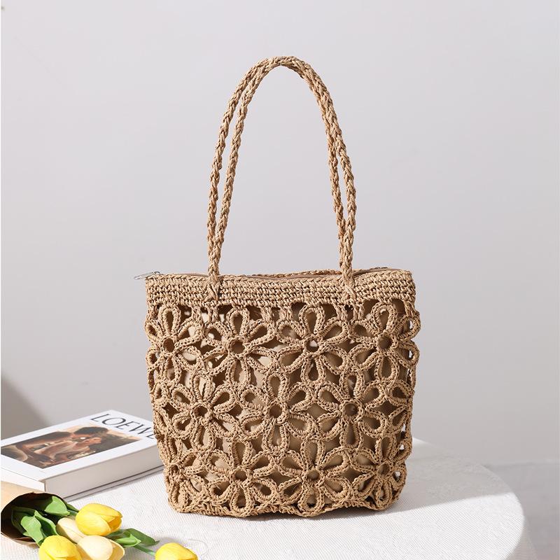 floral straw bag