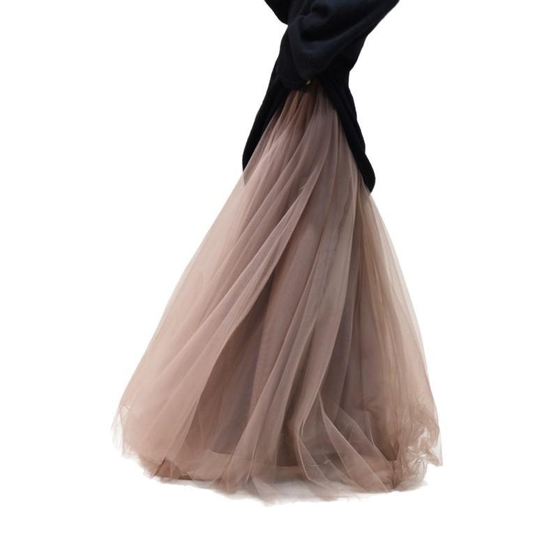 High-Waisted Slim-Fit Fairy Long Skirt - Spring 2026 Dance Mesh