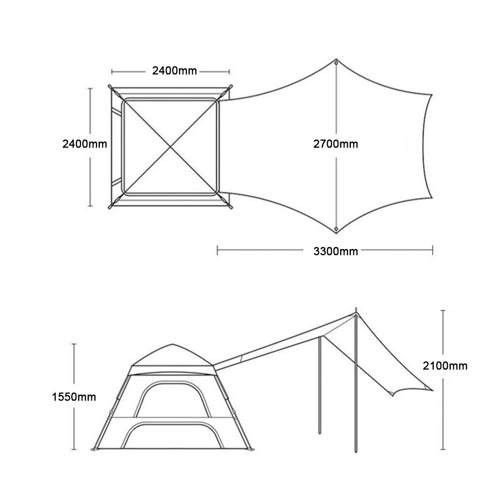 Outdoor Large Space Self-driving Travel Camping Tent Automatic Quick-opening Tent Portable