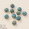 Flower glaze blue ceramic beads loose beads handmade DIY necklace accessories material beads