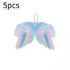 5pcs Angel Wings Christmas Feather Baubles Tree Hanging Ornament Diy Decor Craft