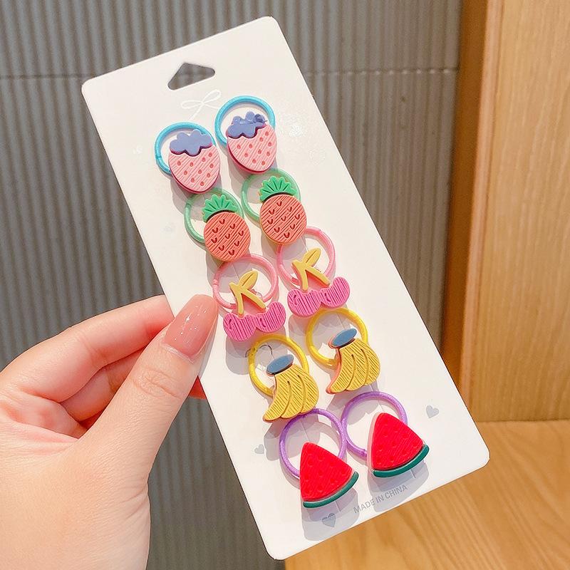 10-30PCS/Set, Cute Cartoon Animals, Hair Bands, Girls, Elastic Rubber Band, Headwear, Hair Accessories