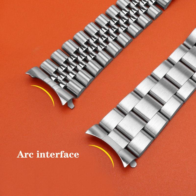 Stainless steel watch strap compatible For Seiko No. 5 Green Water Ghost SRPD63K1 skx007 009 SRPD63 arc mouth Watchband 20 /22mm