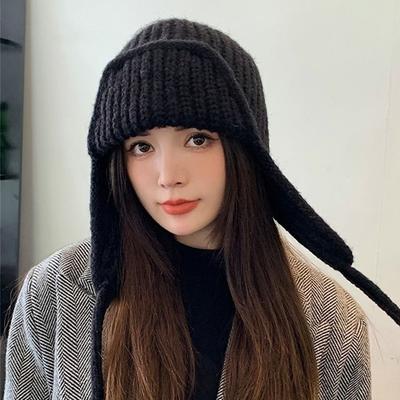 Ear Protection Flying Cap Thickened Crochet Bonnet Winter Warm Women Beanies  for Women Girls