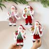 Cute Santa Claus Ornament With Musical Instruments Christmas Decoration Props For Holiday Decor And Window Display