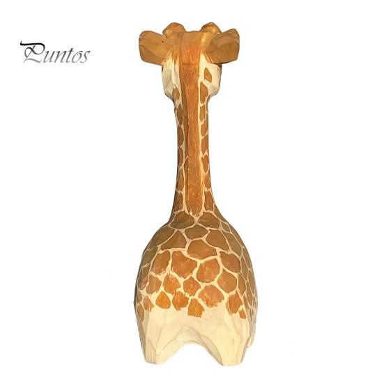 Cute Giraffe Decor for Nursery Wooden Figurine, Cartoon Ornament, Minimalist Animal Hand Painted Crafts Statue, Hand-Painted Desk Shelf Kids