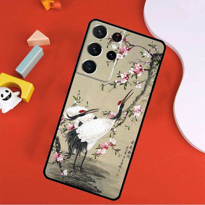 

Red-crowned Crane Bird Phone Case For Samsung Galaxy S25 Ultra S9 S10 S20 S21 FE S22 S23 S24 Plus S24 Ultra Cover Galaxy S24