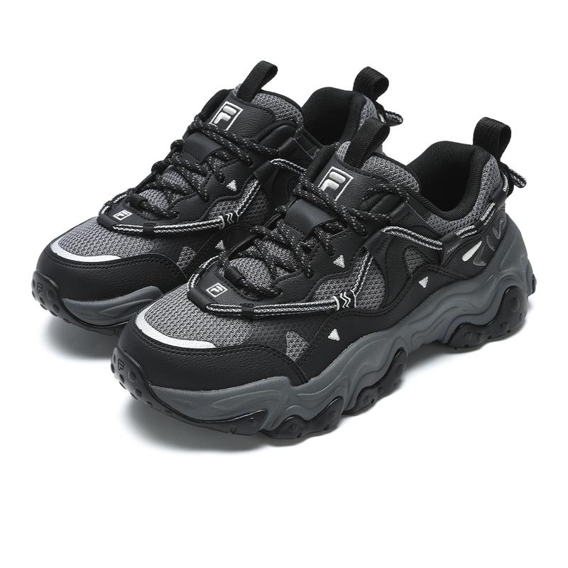 New FILA FLUID 5 Abrasion Resistant Low top Running Shoes Women's Black Gray F12W442115FBV