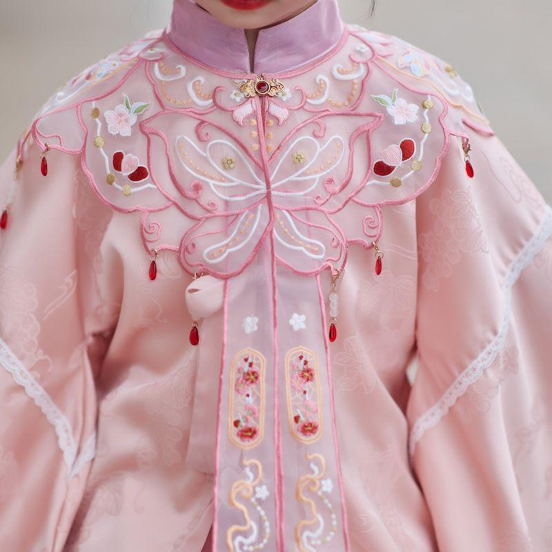 2026 Spring/Autumn Ming Dynasty Embroidery Children's Hanfu Yun Jian Princess Dress Jacquard Style Set