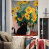 Black Cat Van Gogh Hippie Wall Hanging Tapestries Bohemian Wall Tapestries Mandala INS Home Decor