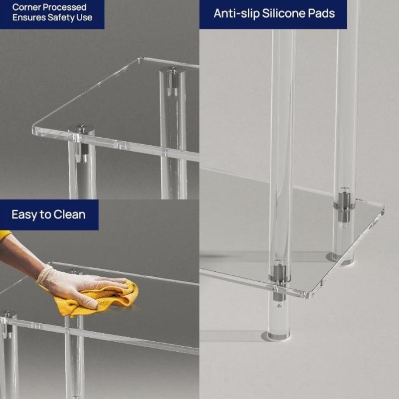 Minimalist Acrylic Small Side Table Living Room Coffee Tables Transparent Bedroom Nightstand Modern Home Storage Furniture