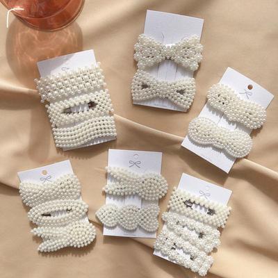 Forcina Coreana di Perle - Elegante Clip Monoparola per Frangia & Copricapo, Ideale per Studentesse & Signore.