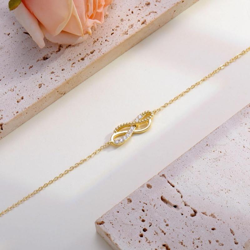 14K Gold Plated Infinity Dainty Anklets for Women Girls Waterproof Adjustable Link Anklet Set Beach Summer Simple Foot Anklets