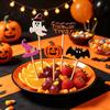 Spooky Food Picks for Party 100PCS Halloween Bamboo Toothpicks, Cute Tree Shaped Disposable Skewers, Festive Fruit Skewers Decorative Dessert Toppers