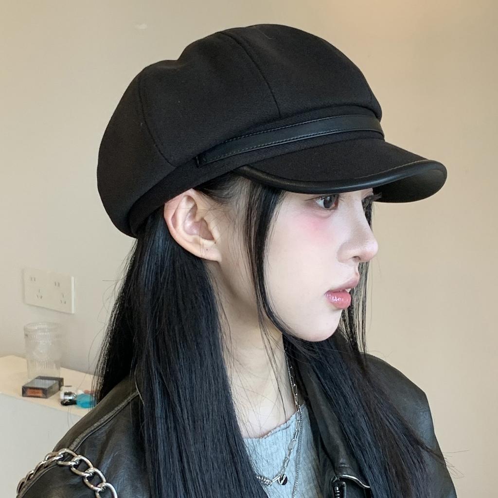 British style retro hemming belt buckle octagonal hat children autumn and winter new literary and artistic versatile beret painter hat tide