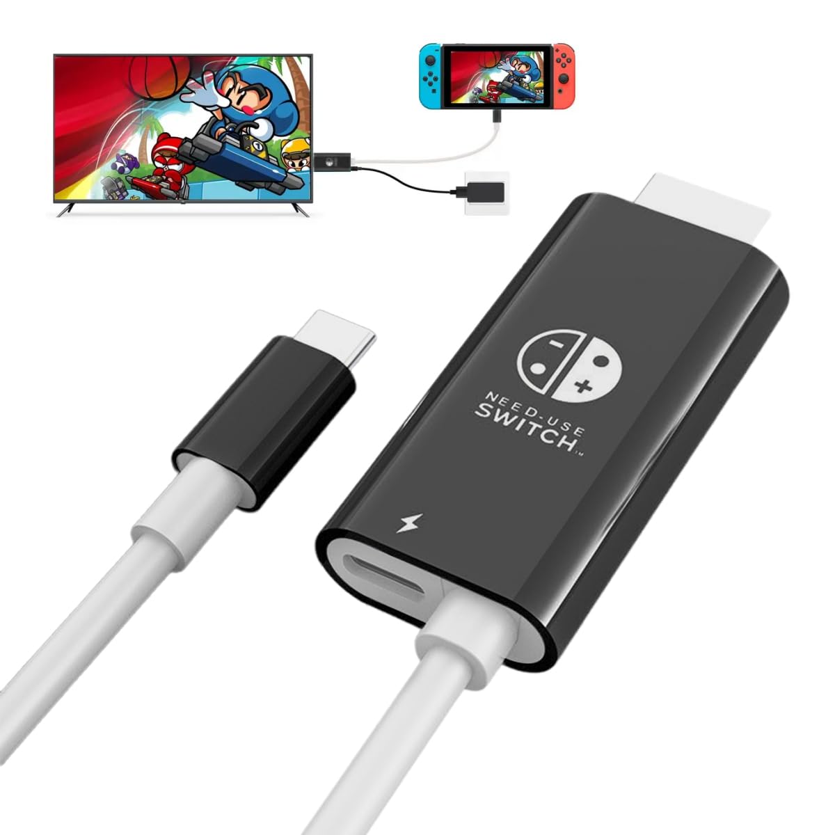 

YFFSFDC Док-станція для Switch Кабель для підключення Switch до телевізора Оригінальний Прямий Вихід TV Роздільність HDMI Тип перехідника HDMI Type C PD Швидка зарядка Підключення Switch до телевізора