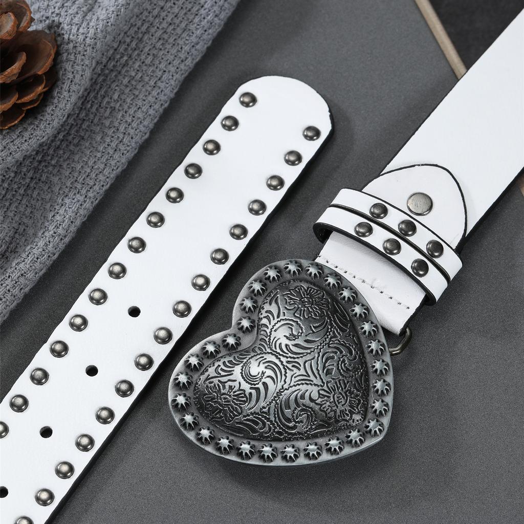 American Retro Love Belt Rivet Belt Decorative Punk Waist Spice Girl Personality Belt