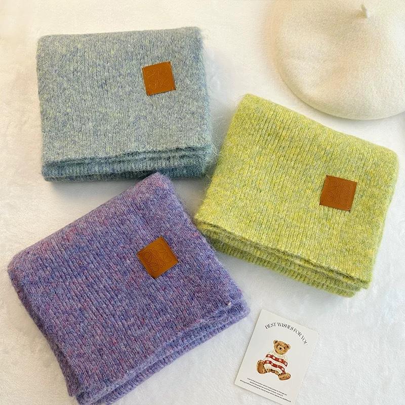 New Wool Knitted Scarf for Women Winter Ins Korean Fashion Versatile Warm Student Student Skin Friendly Soft Scarf