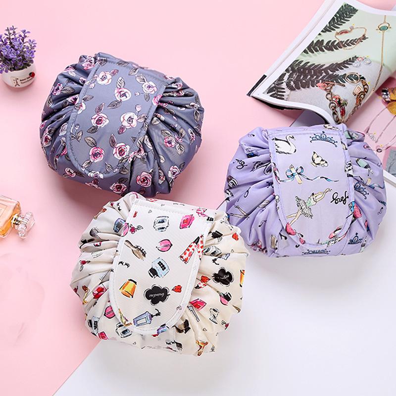 Korean Big Drawstring Capacity Cosmetic Bag Makeup Bag Waterproof Toiletries Storage Bags Travel Kit Ladies Beauty Bag Organizer