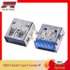 USB AF Female Connector 3.0 SMT 90° Onboard H=4.2 Flat Pin Four-Leg DIP with Blue Plastic Core