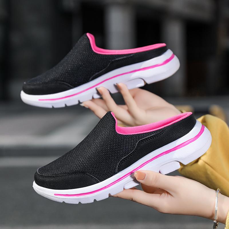2025 Women's Multi-color Mesh Summer Closed Toe Half-toe Lazy Slippers