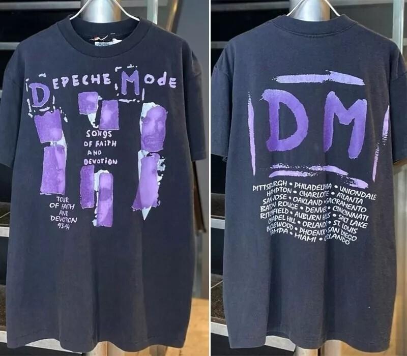

90#039s Depeche Mode 2 Side Black Basic Style Unisex Tshirt Men Women S5XL Unisex T-Shirt XXL