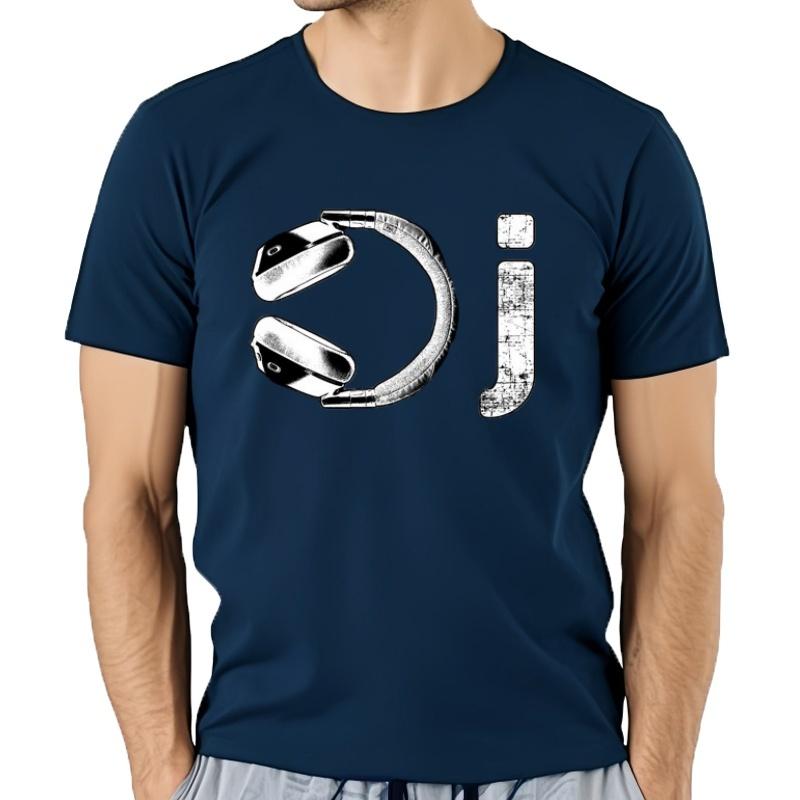 T-shirts For Men Fashion Tops Casual Summer Short Sleeve T-shirt Disco Dj Festival Music Earphone