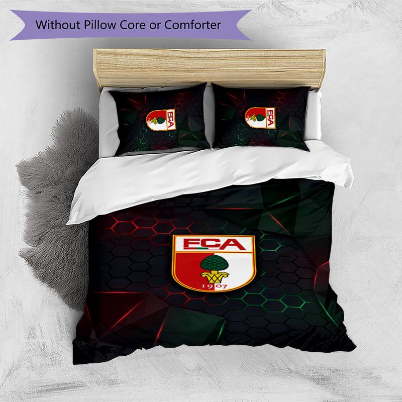 FC Augsburg FC Printed 3PCS Bedding Set Breathable Duvet Cover with Pillowcases Decorative Bed Linen for Bedroom Home