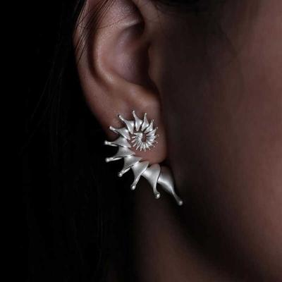 Gothic Persönlichkeit Stereo Muschel Antike Zinklegierung Edelstahl Stecker für Männer Frauen Hallowmas Punk Zirkon Accessoire Geschenk