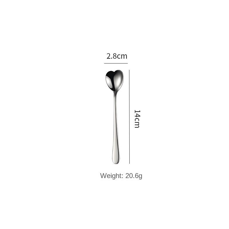 HANYANG Besteck aus 304 Edelstahl, Tafelgabel, Obstgabel, runder Löffel, Eisportionierer, Kante, rund, glatt, dick, Geschenke