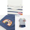 Girl Summer Cotton Striped Twopiece Set With Short Sleeve Top And Shorts For Kids