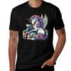 Unicorn Reading Book Reader Bookworm Unicorn Lover Tshirt Casual Graphic Print Tee