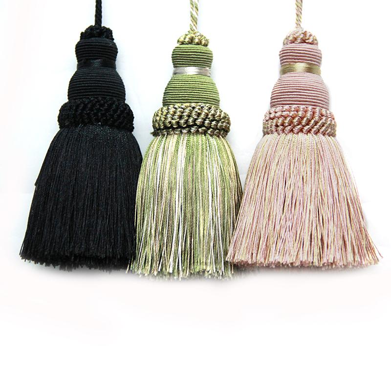 2Pc Home Decor Hanging Rope Silk Tassel Fringe Tassel Trim Garment Decoration Key Tassels for DIY Embellishments Curtain Accessories