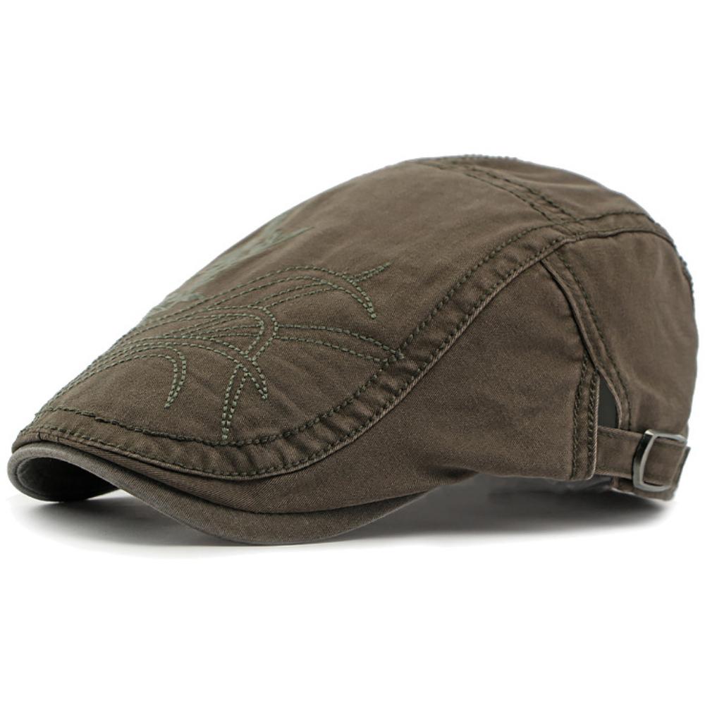 HT4406 Berets for Men Women Vintage Artist Painter Beret Hat Male Female Cotton Ivy Flat Cap Spring Adjustable Floral Beret Cap