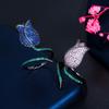 Light Luxury Three-Dimensional Tulip Flower Index Finger Ring Slightly Inlaid Zircon Rose Shape Ring Ring Ring Woman