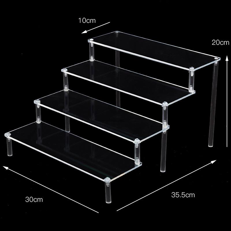 Clear Acrylic Tiered Display Stand for Figurines, Dolls & Jewelry