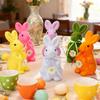 Easter Decoration Simulation Flocking Rabbit Desktop Window Party Props Home Decoration Spring Fat Rabbit Cutting Vase Accessory