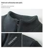 Men's Mid-Age Versatile Plus Velvet Hoodie - Cross2025 Autumn/Winter Pullover with Zipper Collar