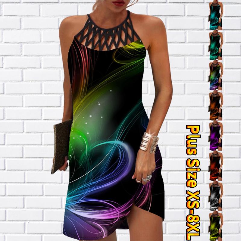 

Летнее модное сексуальное платье без рукавов, мягкое повседневное платье с 3D рисунком любви, платье на бретельках без рукавов, летнее платье на подтяжках