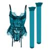 3Pcs Womens Lingerie Underwire Lace Lingerie Sets with Garter Belts One Pieced Bodysuit Teddys with Panty Stockings