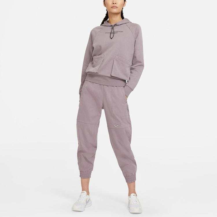 Nike Sportswear Swoosh Logo Woven Cuff Sports Pants Women Pants Purple CZ8910-531