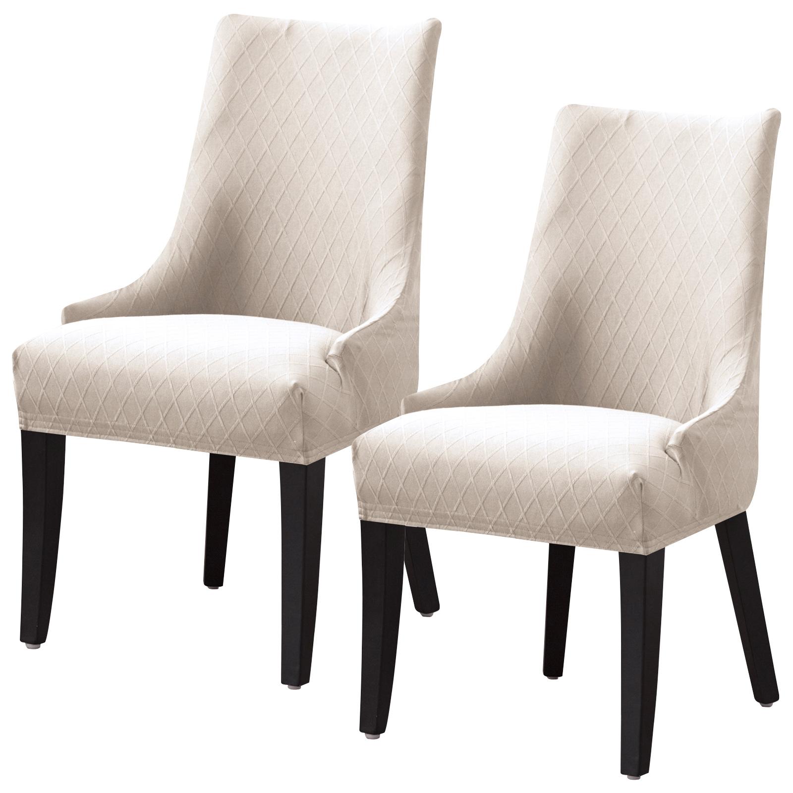 

2Pcs Dining Chair Cover Full Coverage Rhombus Grid Elastic Chair Slipcover Anti Pilling Dining Chair Protector for Home Decor