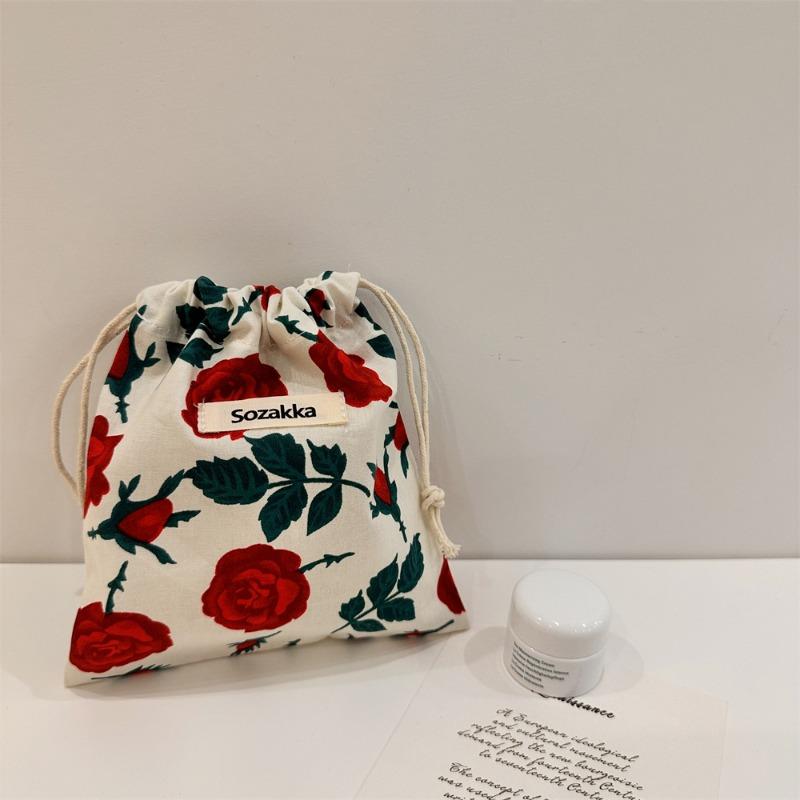 Storage bag Small cloth bag Japanese lipstick bag Portable cosmetic bag Women's portable cosmetic bag Drawstring bag
