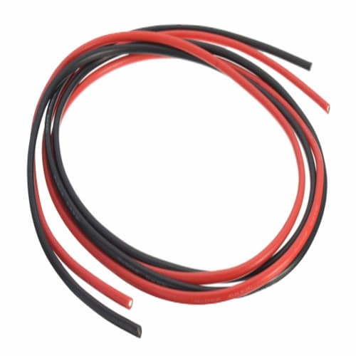 Yiqigou 2M Flexible Silicone Wire, 10AWG, 12AWG, 14AWG, 16AWG, 18AWG, 20AWG, 24AWG RC Cable Lead, Flexible Copper Cable (1M Black Silicone Wire + 1M R