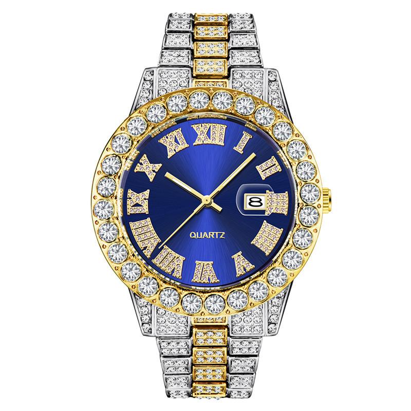 Hip Hop Full Iced Out Mens Watches Modern Quartz Wrist Watches With Micropaved Cubic Zircon Watch For Women Men Jewelry