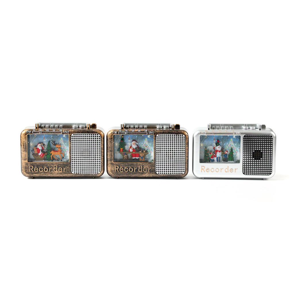 Decor Creative Christmas Radio Light Music Night Lamp With Santa Pattern Claus