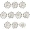 FINGERINSPIRE 10 Pcs Flower Rhinestone Shank Buttons - 26mm/1inch Clear Crystal Floral Sew On Buttons with 1-Hole for DIY Craft Bouquet Clothes