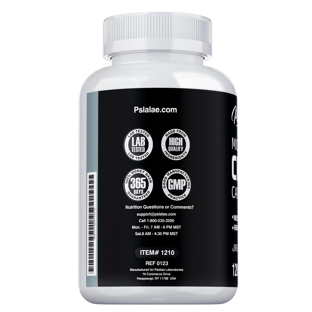 Pslalae Micronized Creatine Monohydrate Capsules, High Purity, Fitness, Sports, Dietary Supplement