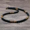 Vintage Choker Chakra Necklace Charm 6mm Natural Lava Stone Necklace Men Boy Short Necklace Male Casual Jewelry Husband Pulseras